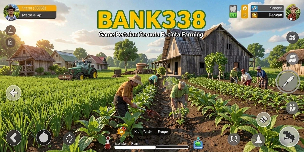Gameplay BANK338 menunjukkan aktivitas bertani yang seru dan interaktif.