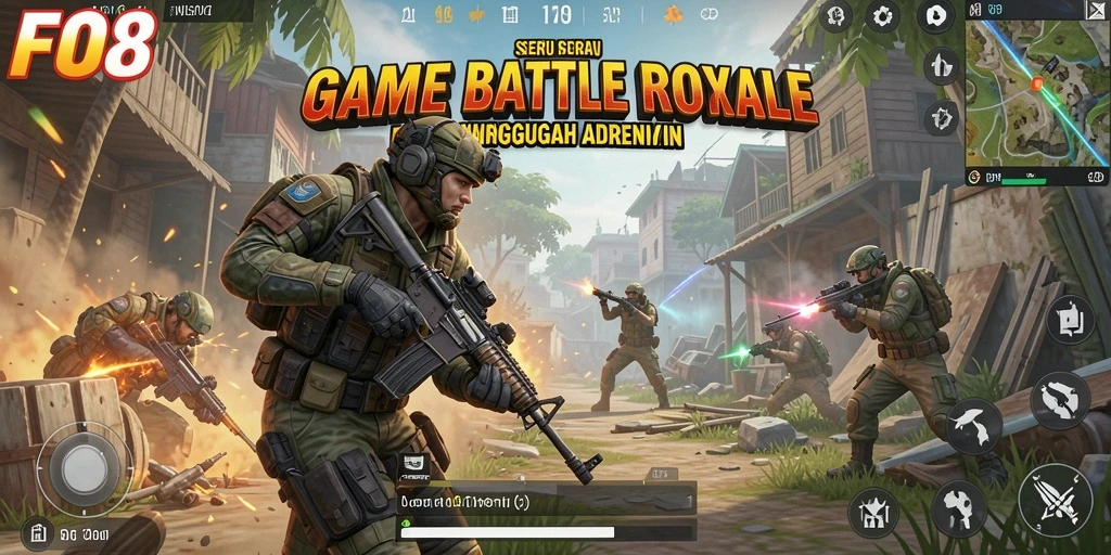 Tampilan gameplay FO8 yang mendebarkan dalam pertempuran Battle Royale