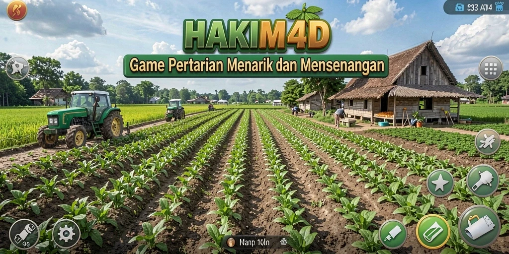 Tampilan gameplay HAKIM4D dengan ladang yang subur.