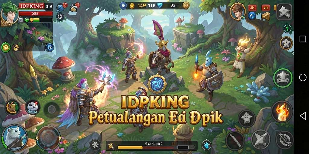 Tangkapan layar yang menunjukkan aksi seru dalam game RPG IDPKING.