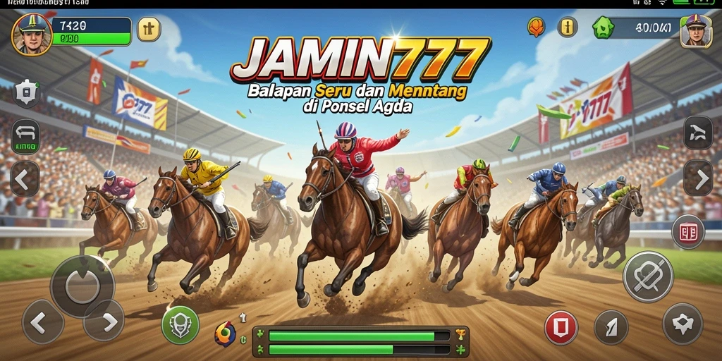 Tampilan gameplay racing JAMIN777 yang mendebarkan dan penuh aksi.