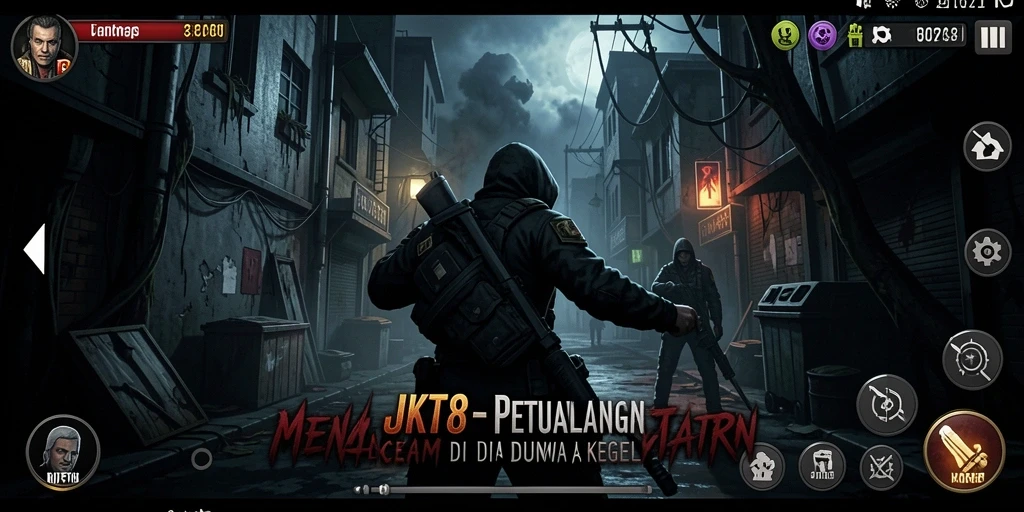 Tampilan gameplay JKT8 yang menampilkan atmosfer Horror yang mencekam.