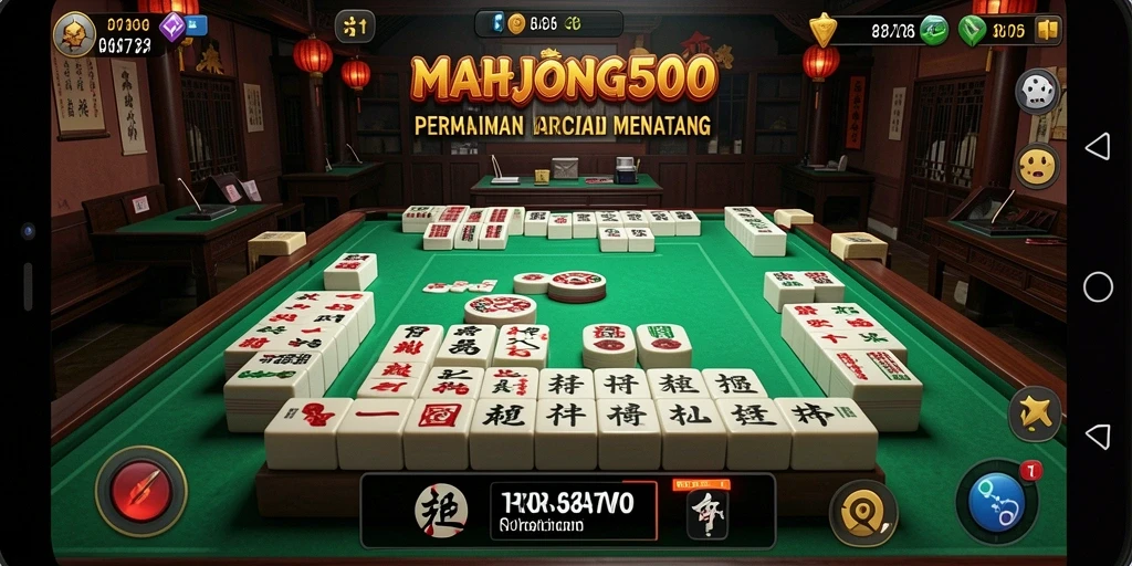 Tampilan gameplay seru dan menantang dari MAHJONG500.