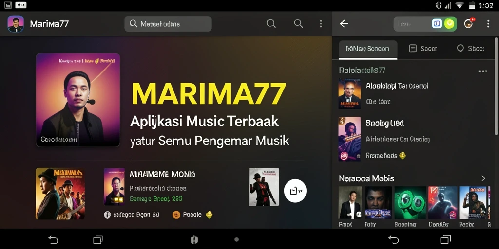 Tampilan gameplay interaktif dalam aplikasi musik MARIMA77.