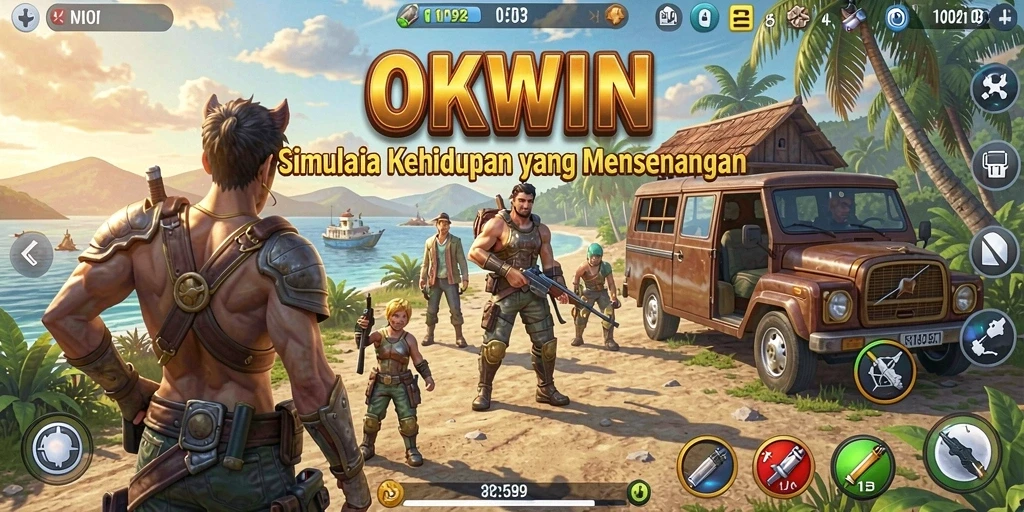 Screenshot utama dari gameplay simulasi yang menarik di OKWIN.