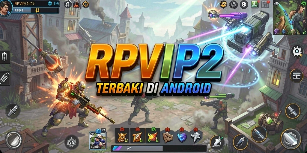Screenshot utama RPVIP2 menampilkan pertempuran strategis yang mendebarkan.